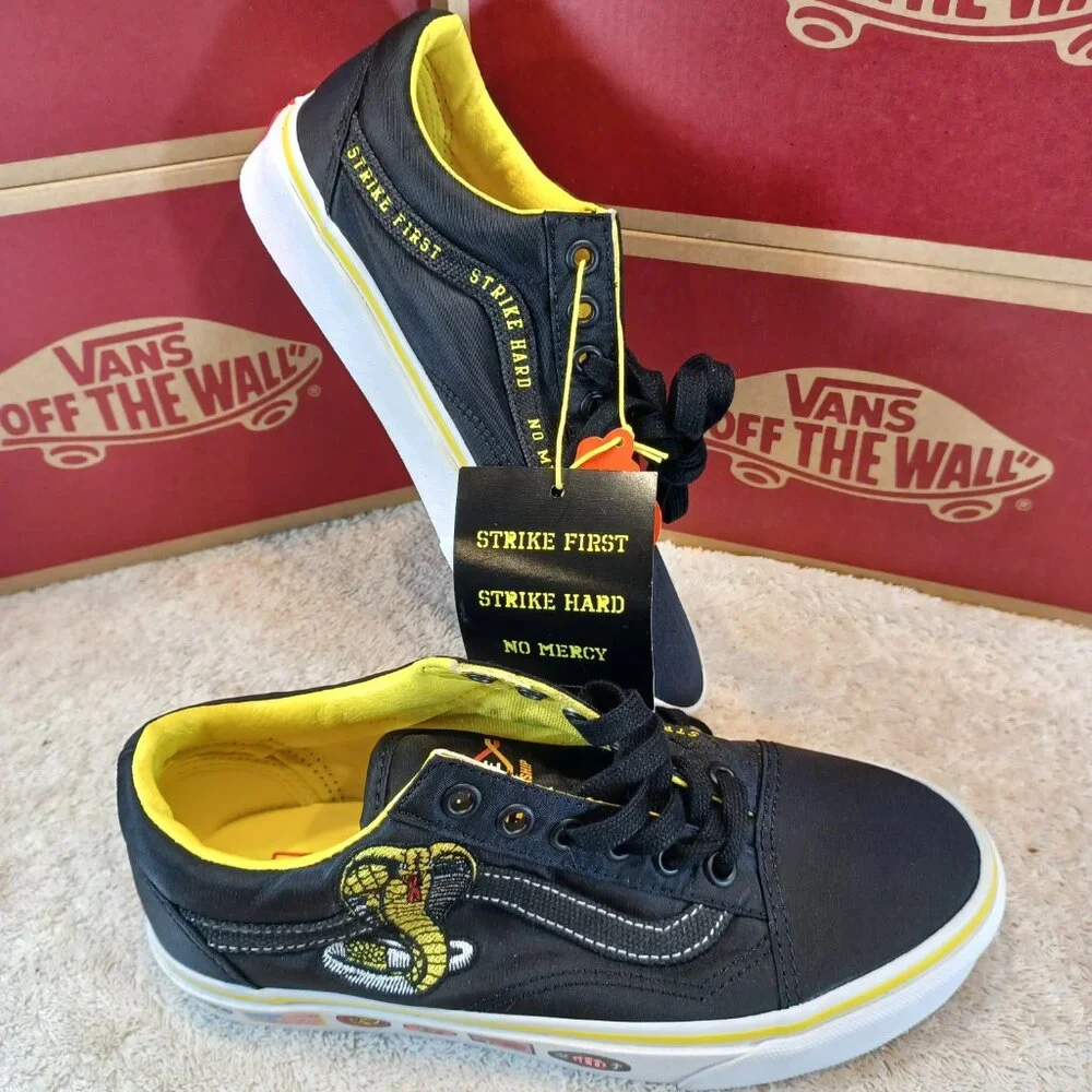 Vans X Men's 4.5/Women's 6 Old Skool Cobra Kai Dojo Black/Yellow VN0A3WKT05N